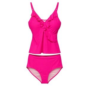 NWOT Dopamine Dressing Tankini Set Women Sz XL Vacation Ready Retro Pop Coquette